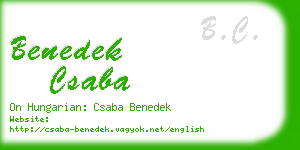 benedek csaba business card